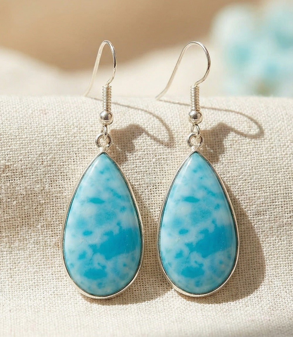 Larimar Teardrop Earrings