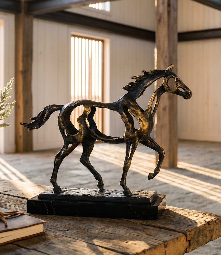 Antique Bronze Horse Sculpture