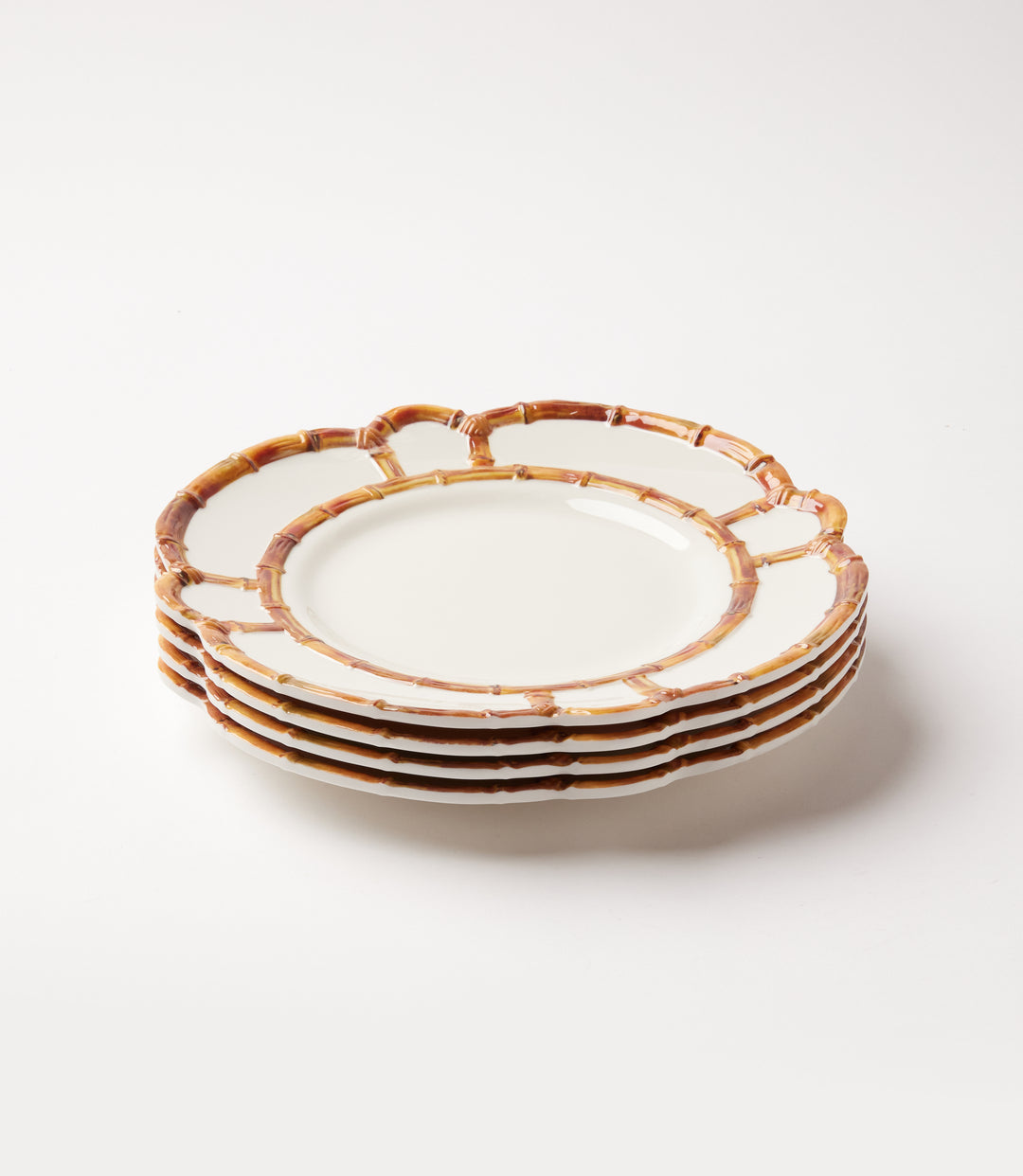 Bamboo Accent Dinner Plates, Set Of 4
