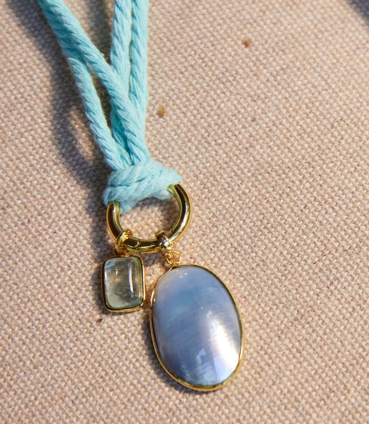 Pearl And Gemstone Cord Necklace