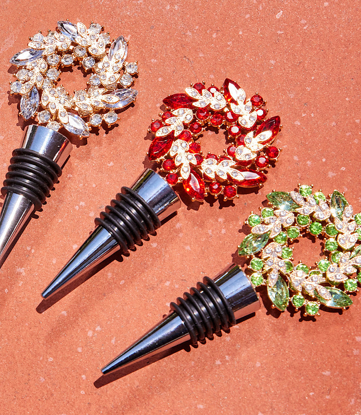 Jeweled Wreath Bottle Stopper