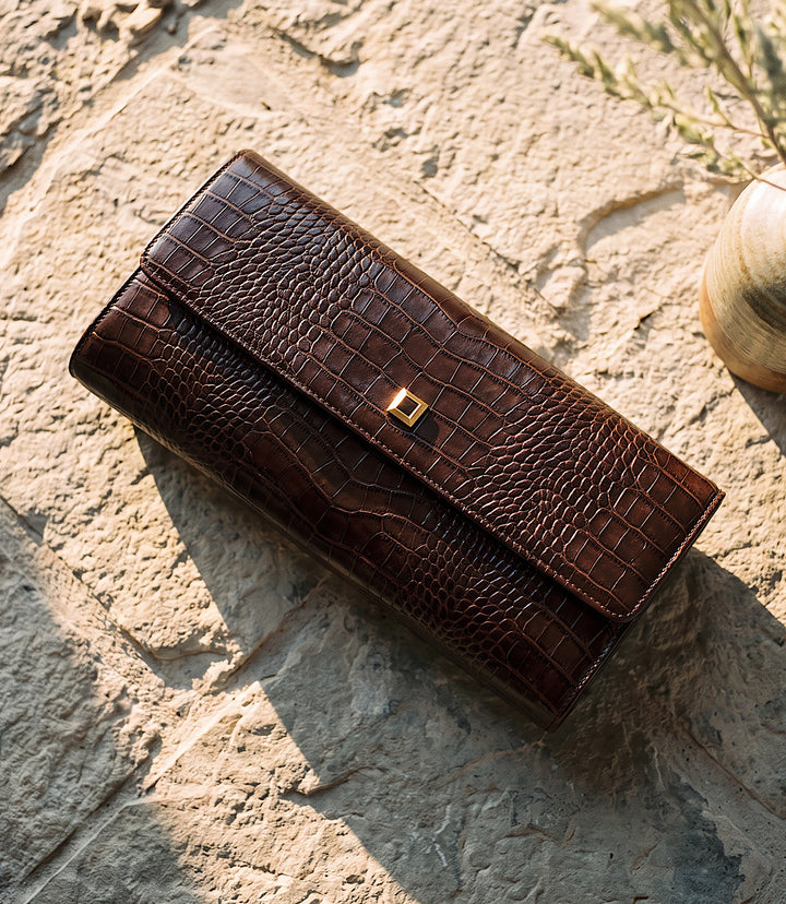 Billini Maddison Croc Clutch