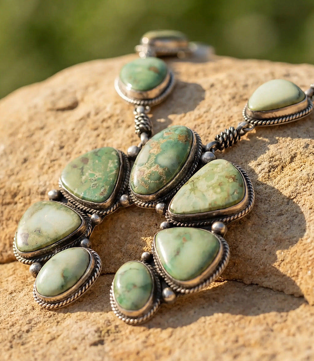 Nevada Turquoise Squash Blossom Necklace