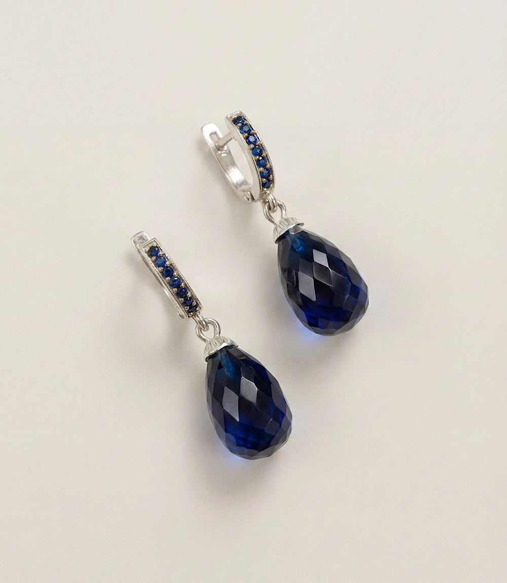 Sapphire Stone Huggie Earrings