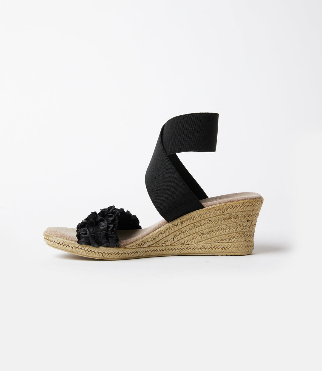 Carolina Ruffle Espadrille Wedge Sandals