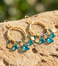 Teal Topaz Dangle Earrings