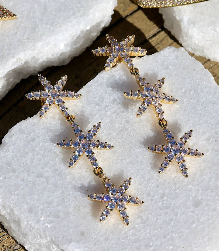 Triple Star Earrings