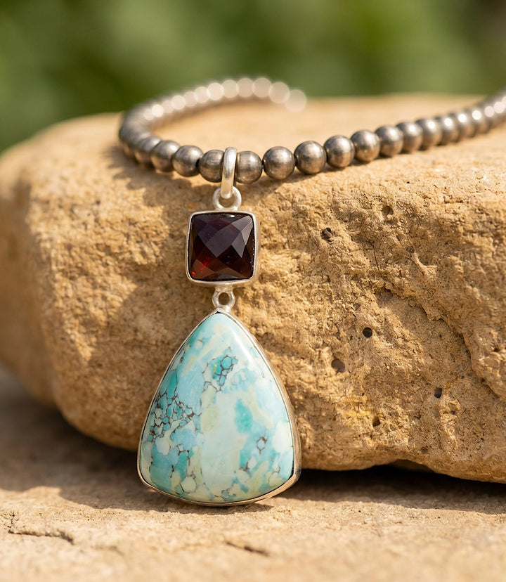 Turquoise Triangle Pendant Necklace