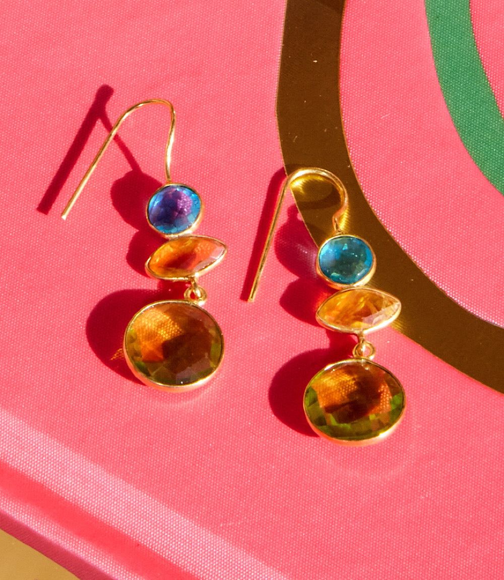 Multicolor Gem Earrings