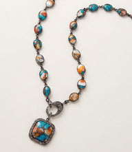 Spiny Oyster Turquoise Bezel Pendant Necklace