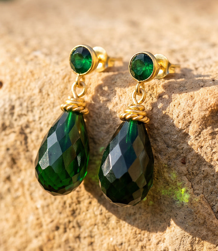 Emerald Teardrop Earrings