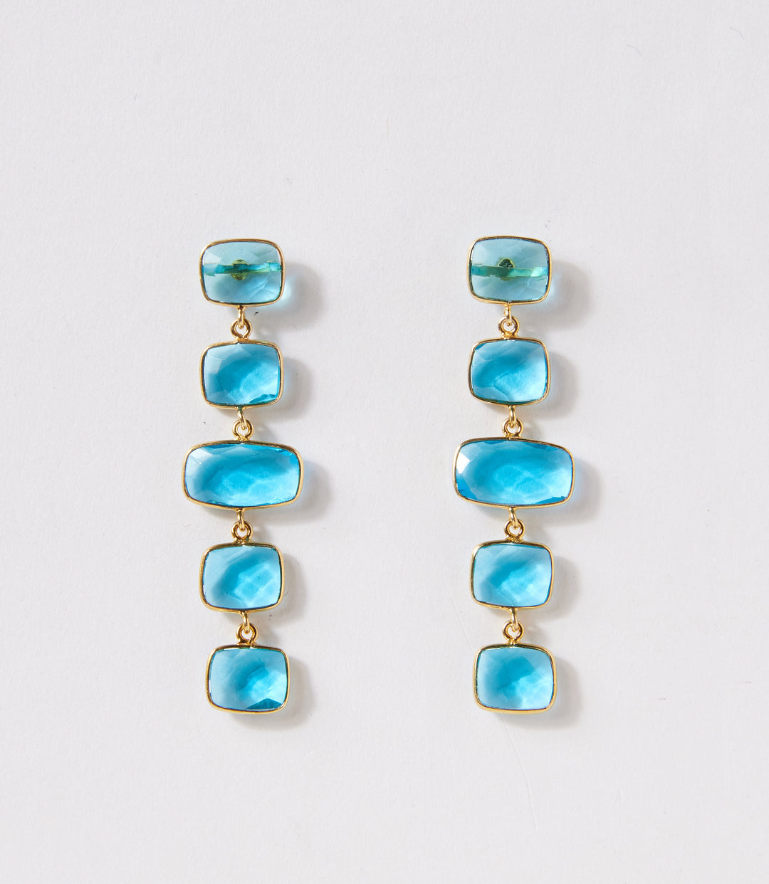 Five Drop Gemstone Earrings