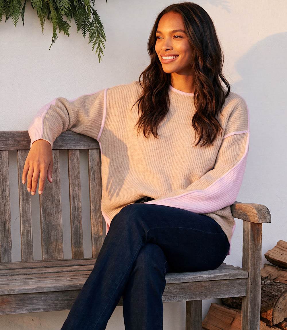 Colorblock Crewneck Sweater