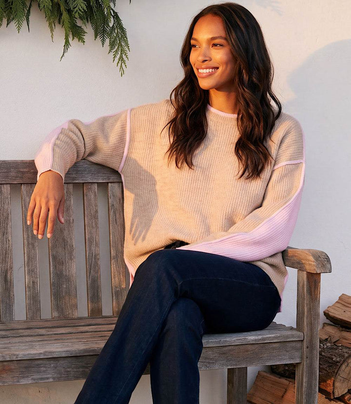 Colorblock Crewneck Sweater