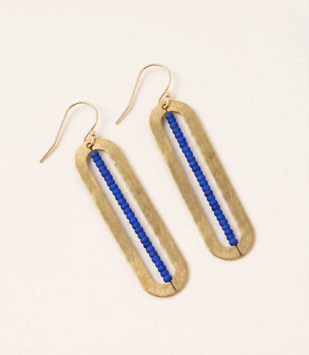 Beaded Oval Earrings