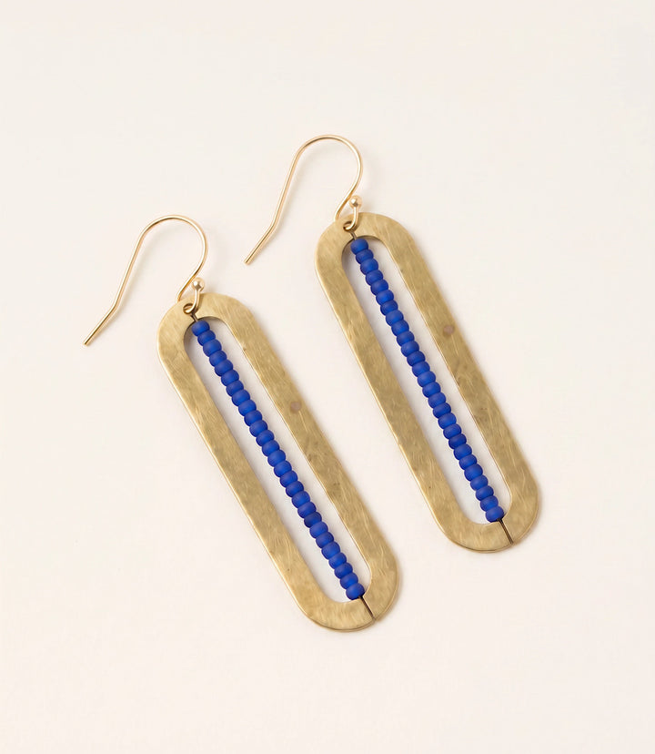 Beaded Oval Earrings