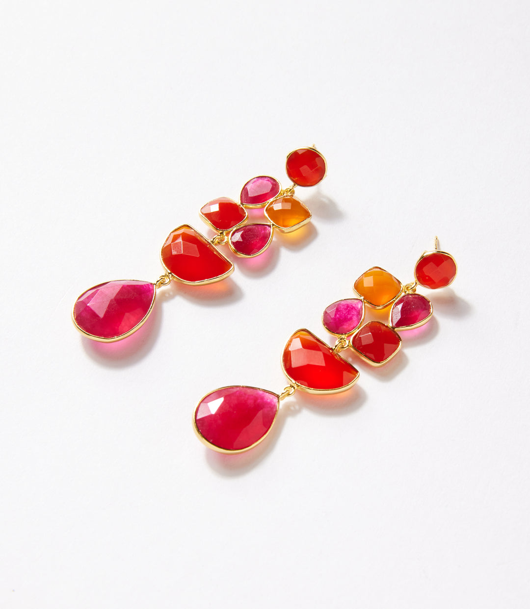 Mixed Gemstone Drop Earrings