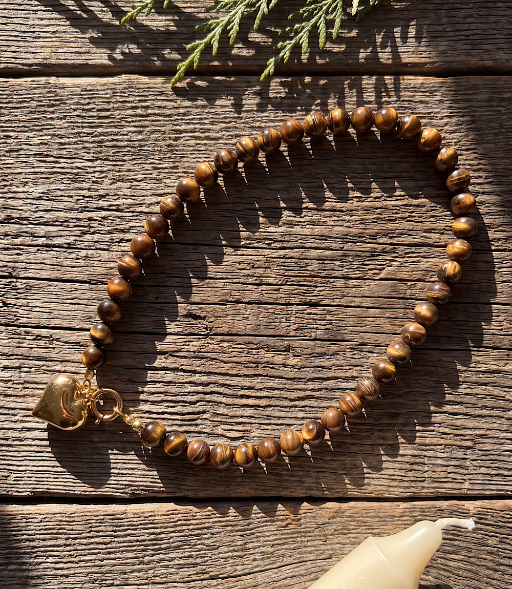 Beaded Heart Toggle Necklace