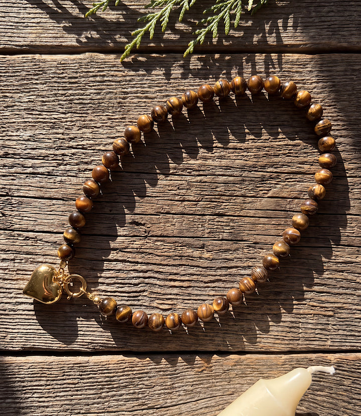 Beaded Heart Toggle Necklace