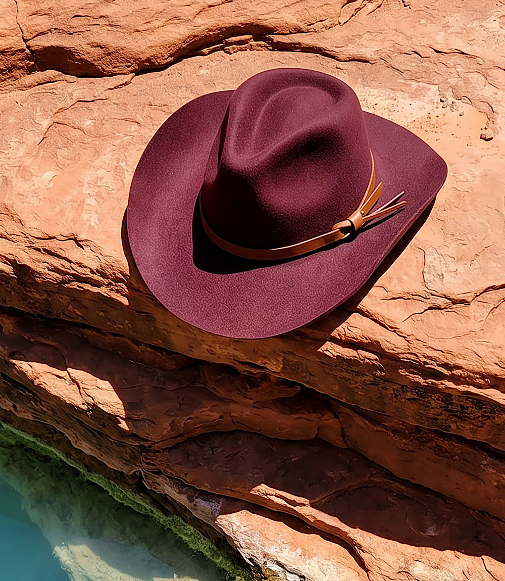 Wool Cowboy Hat With Leather Belt