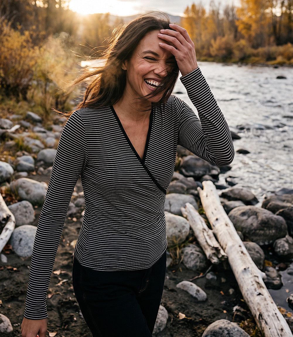 Side-Shirred Crossover Top