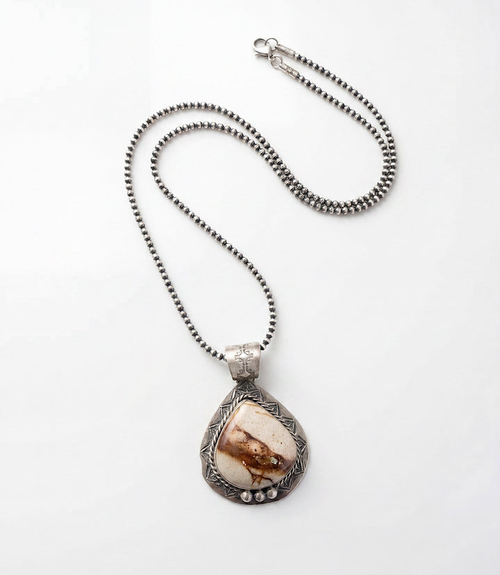 Natural Jasper Sterling Silver Necklace