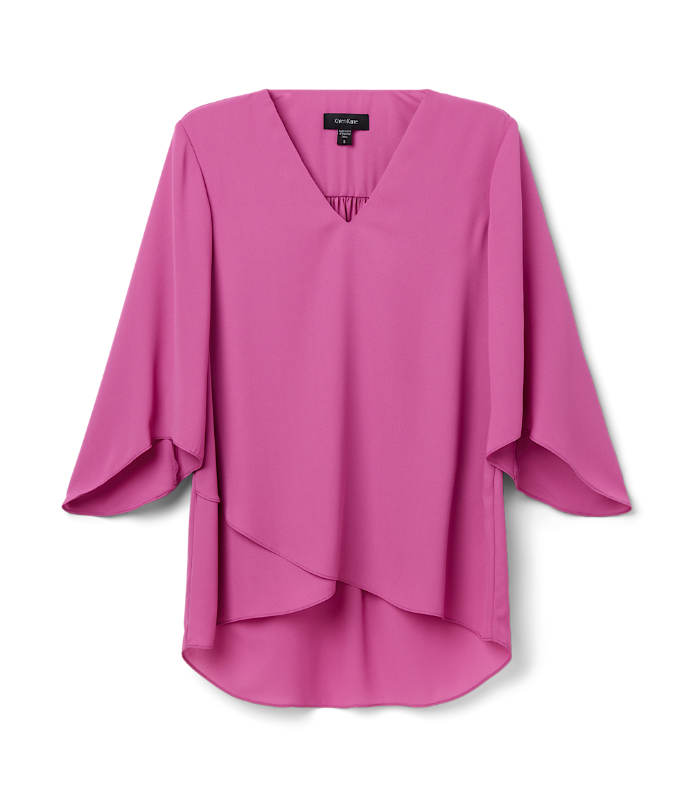 Plus Size Bracelet Sleeve Asymmetric Top