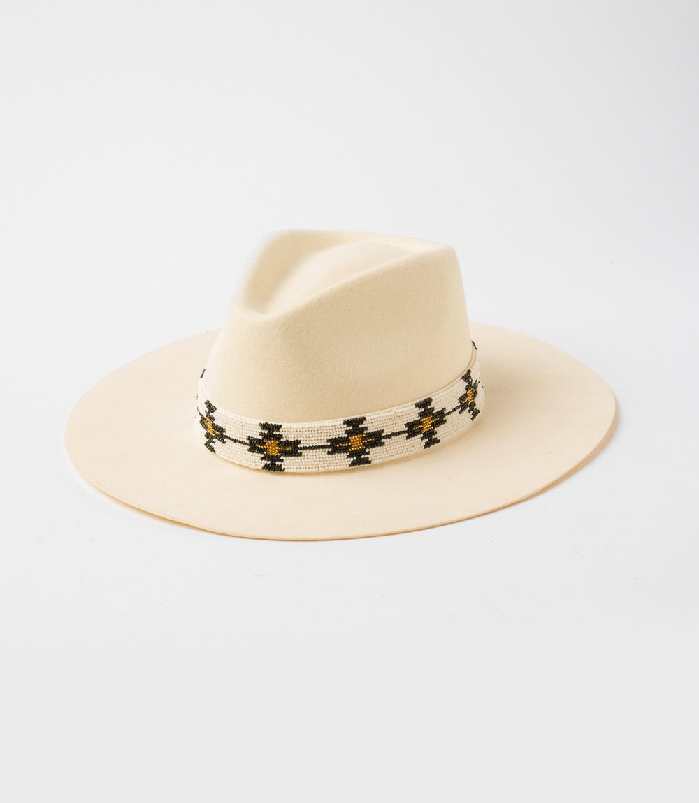 Hand-Beaded Wool Rancher Hat