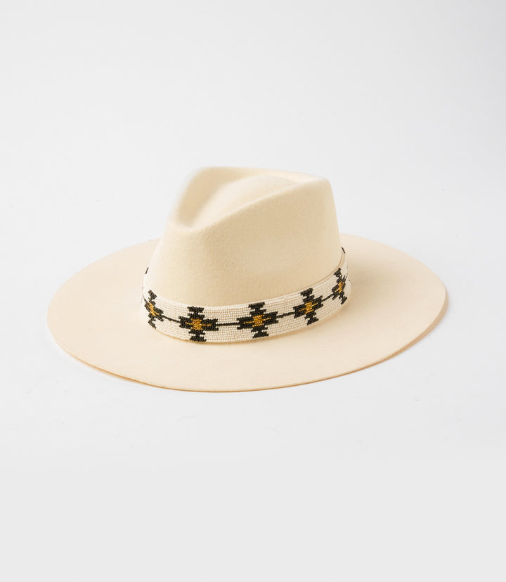 Hand-Beaded Wool Rancher Hat