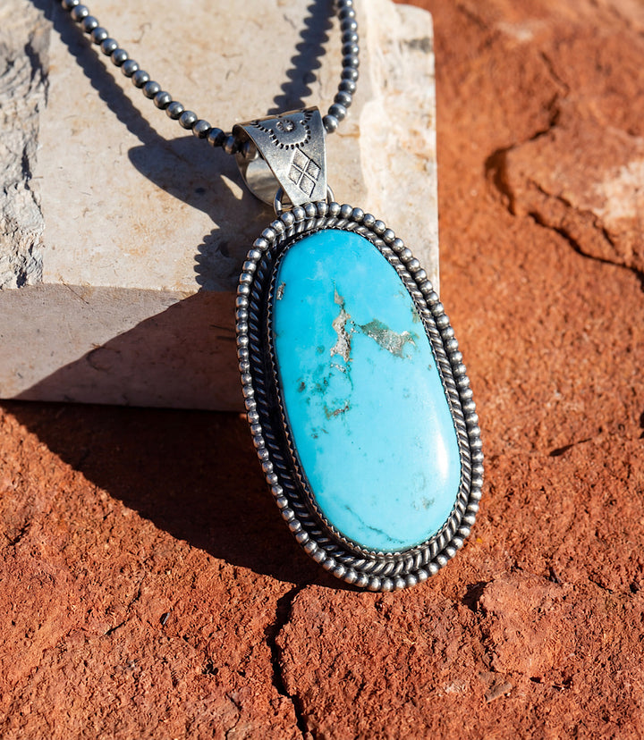 Sterling Silver Turquoise Pendant Necklace