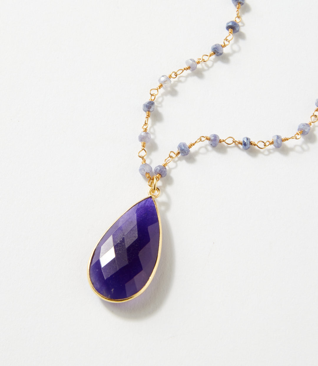 Beaded Teardrop Pendant Necklace