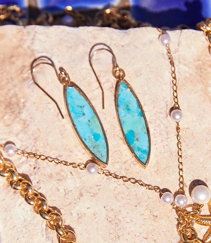 Marquise Turquoise Earrings