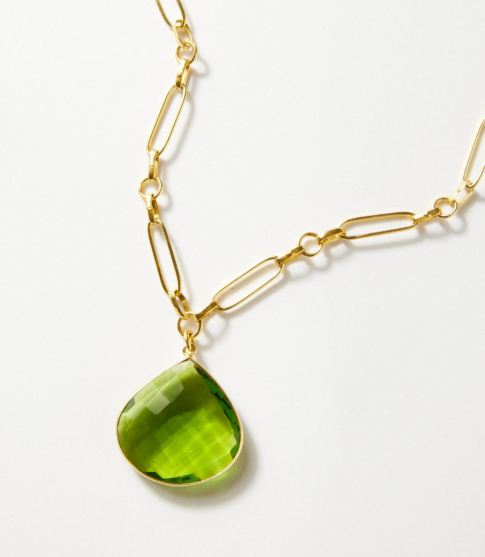 Peridot Quartz Pendant Necklace