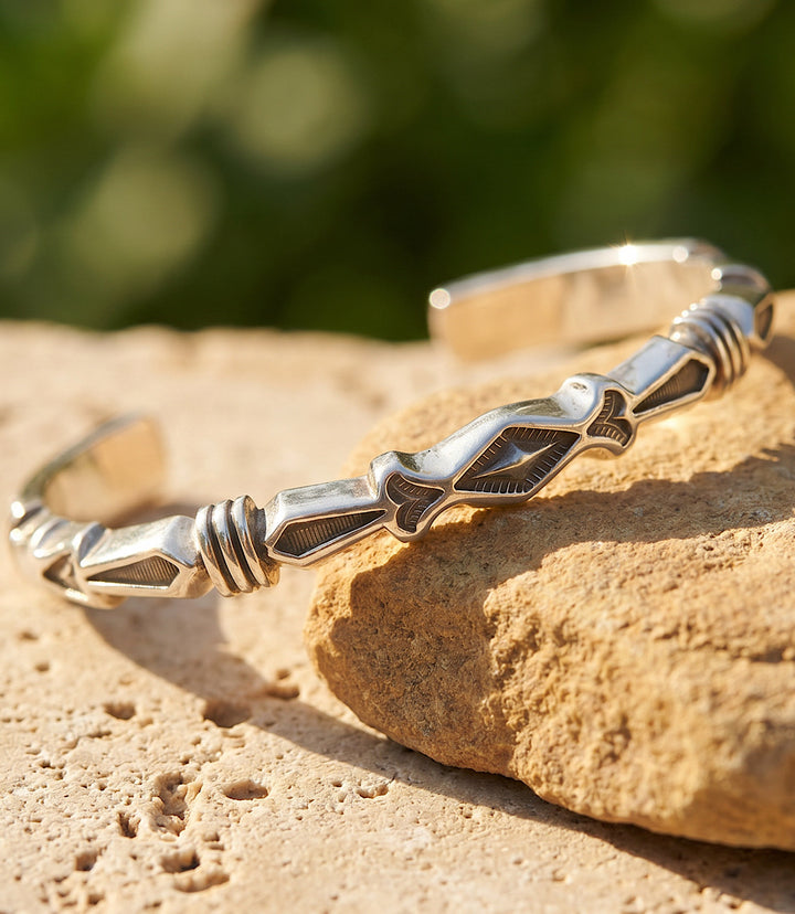 Embellished Sterling Silver Cuff Bracelet
