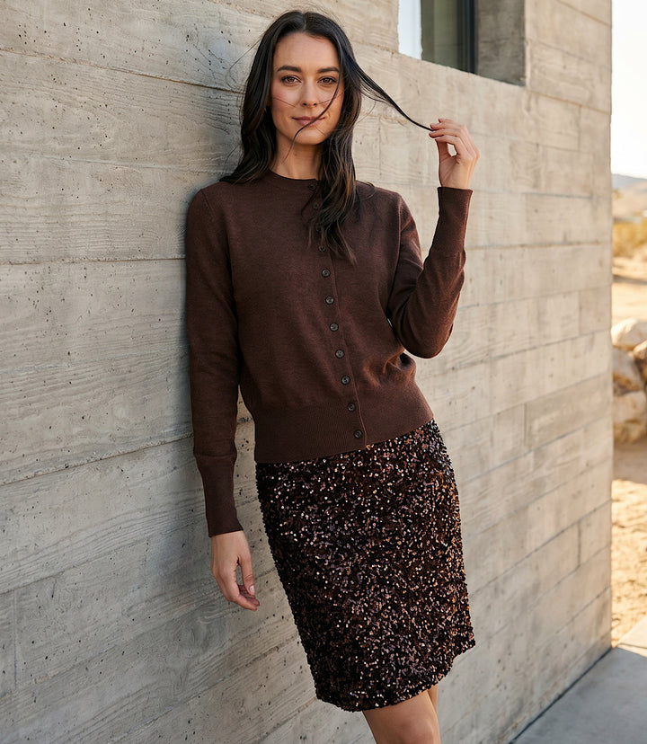 Velvet Sequin Pencil Skirt