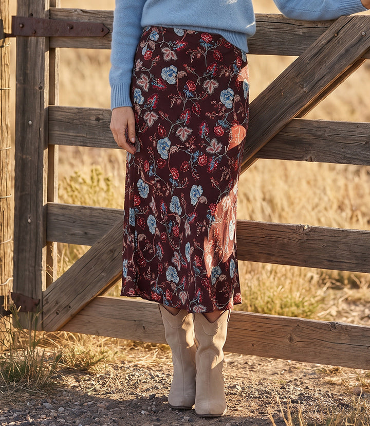 Bias Cut Midi Skirt