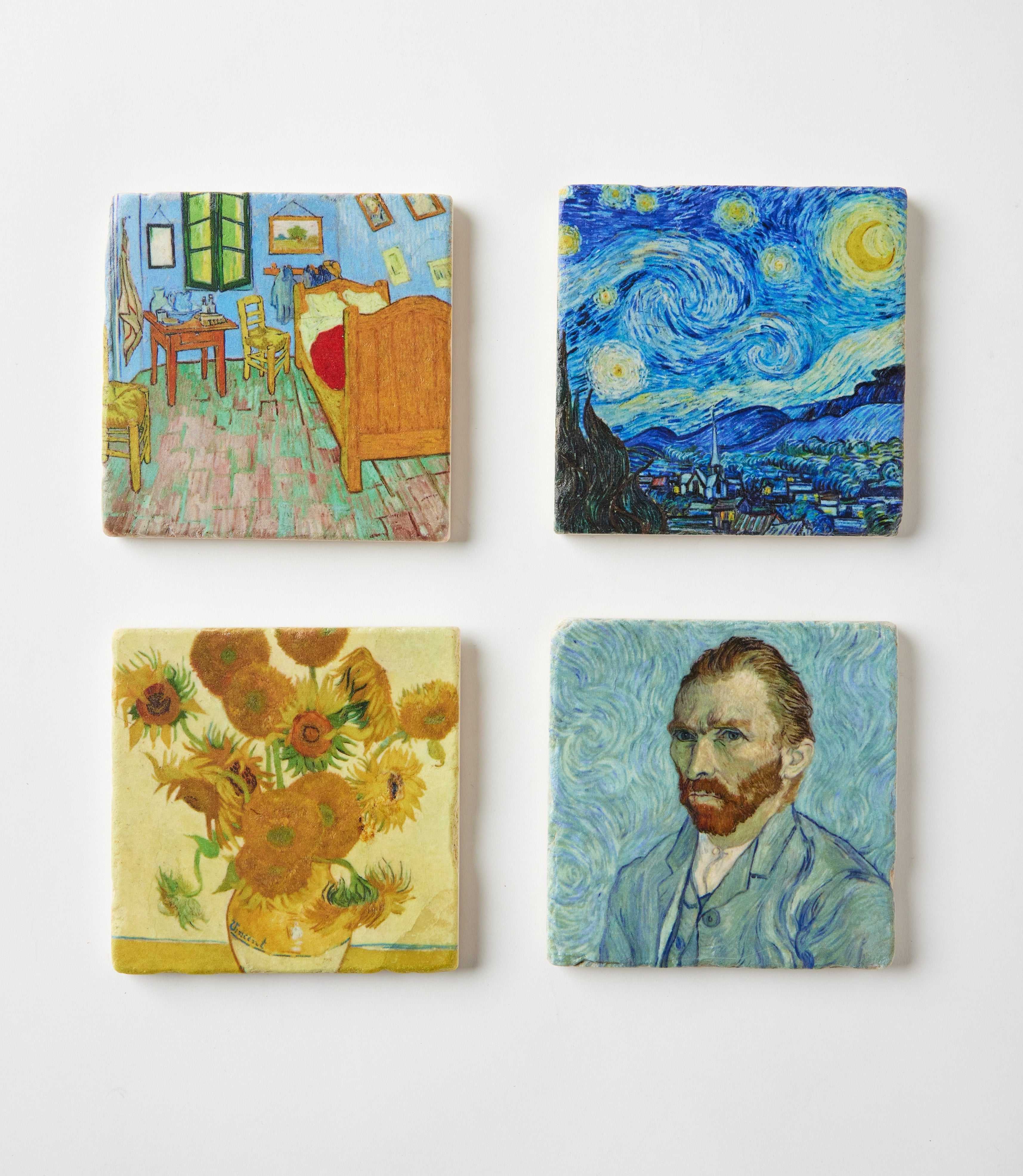 Van Gogh Marble Coasters - Set of 4 Tumbled Marble Art Coasters