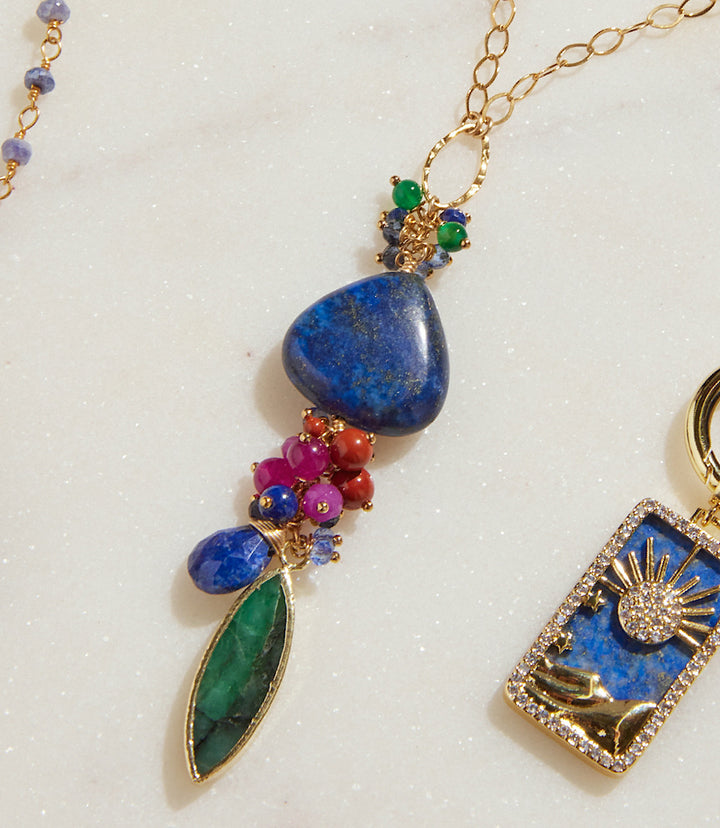 Gemstone Cluster Necklace