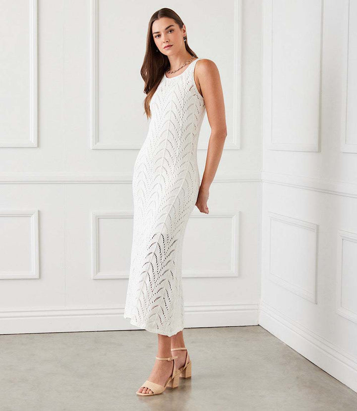 Sleeveless Crochet Midi Dress