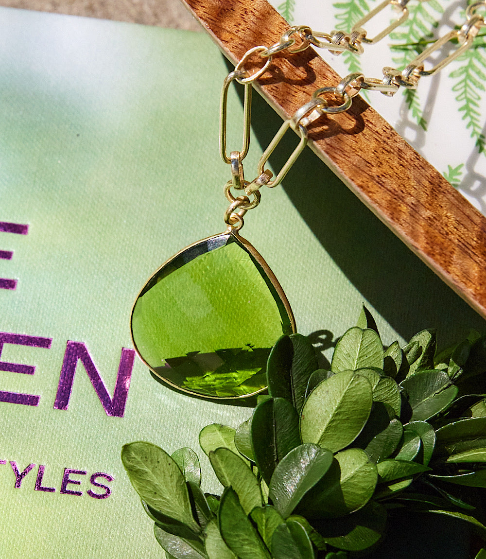 Peridot Quartz Pendant Necklace