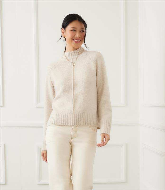 Turtleneck Sweater - Cozy & Stylish Pullover with Raglan Sleeves