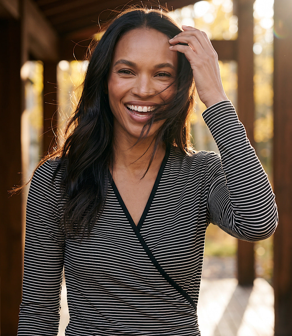 Side-Shirred Crossover Top
