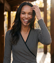 Side-Shirred Crossover Top