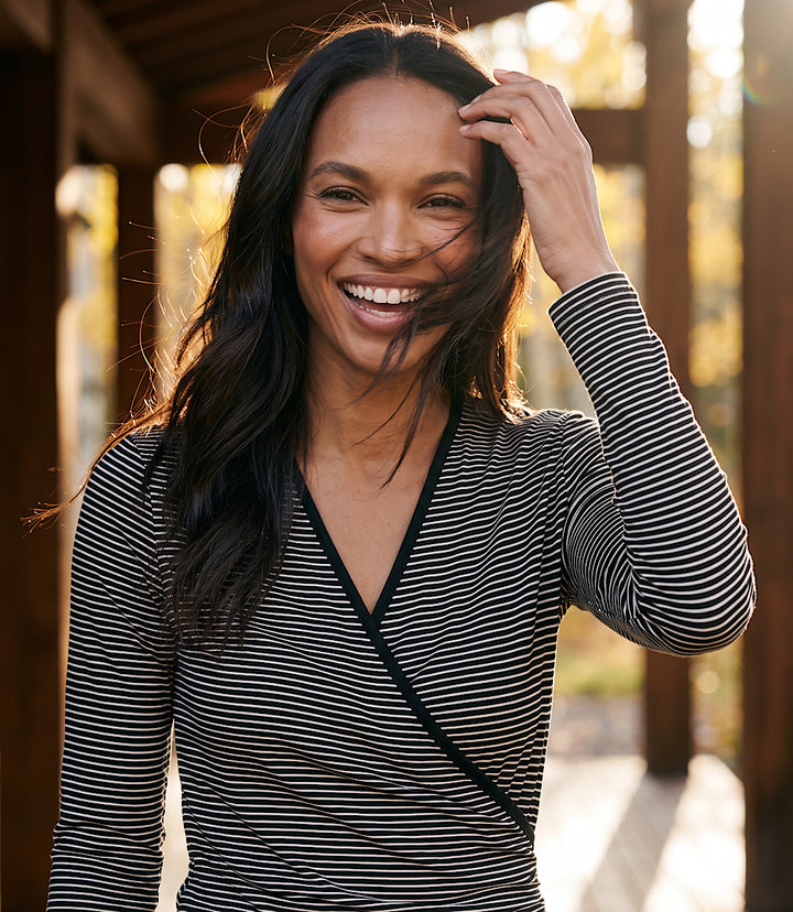 Side-Shirred Crossover Top