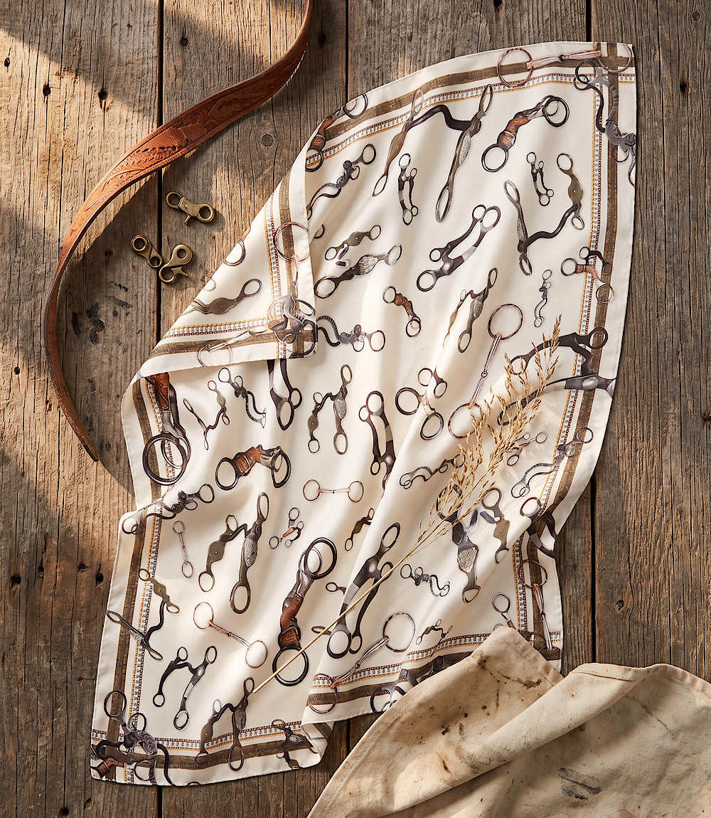 Horsebits Print Silk Scarf