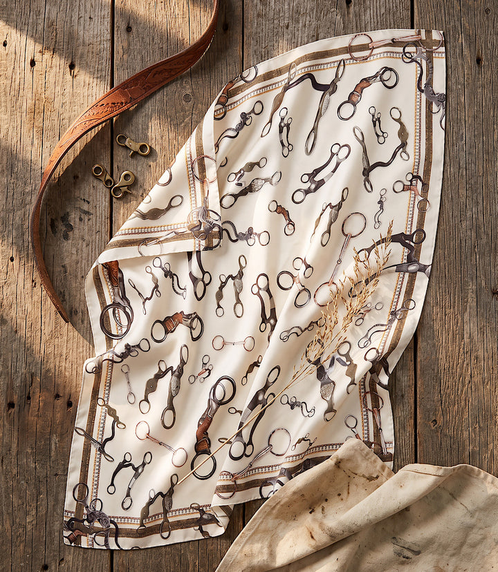 Horsebits Print Silk Scarf
