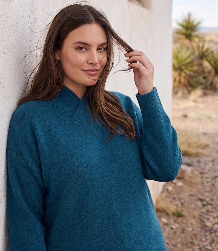 Plus Size Shawl Collar Sweater