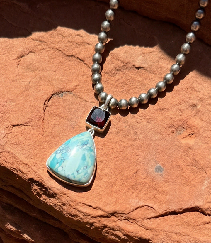 Turquoise Triangle Pendant Necklace