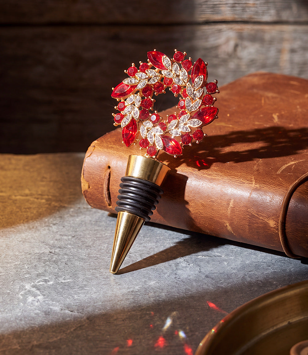 Jeweled Wreath Bottle Stopper