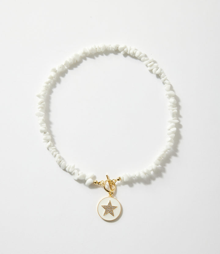 White Jade Star Pendant Necklace